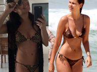 Fernanda Souza repete biquíni animal print usado por Yasmin Brunet. Compare!