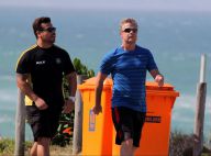 Fabio Assunção mostra disposição ao se exercitar na praia da Barra. Fotos!