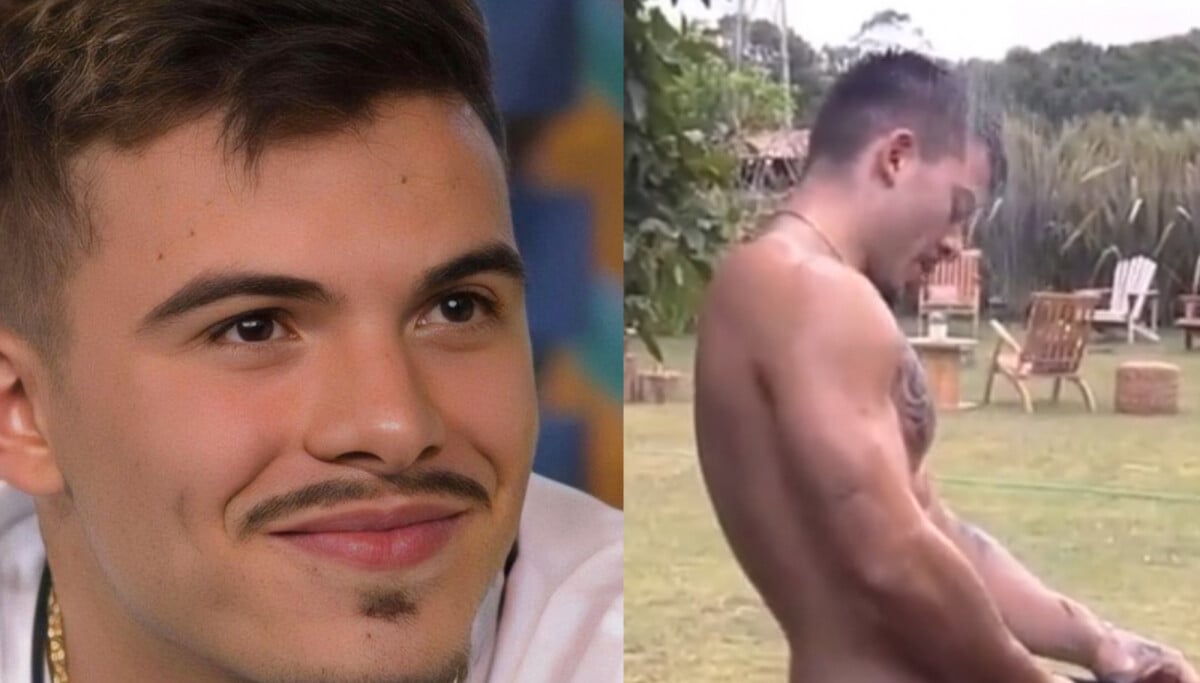 Foto Banho de Thomaz Costa em A Fazenda gera repercussão na web Purepeople