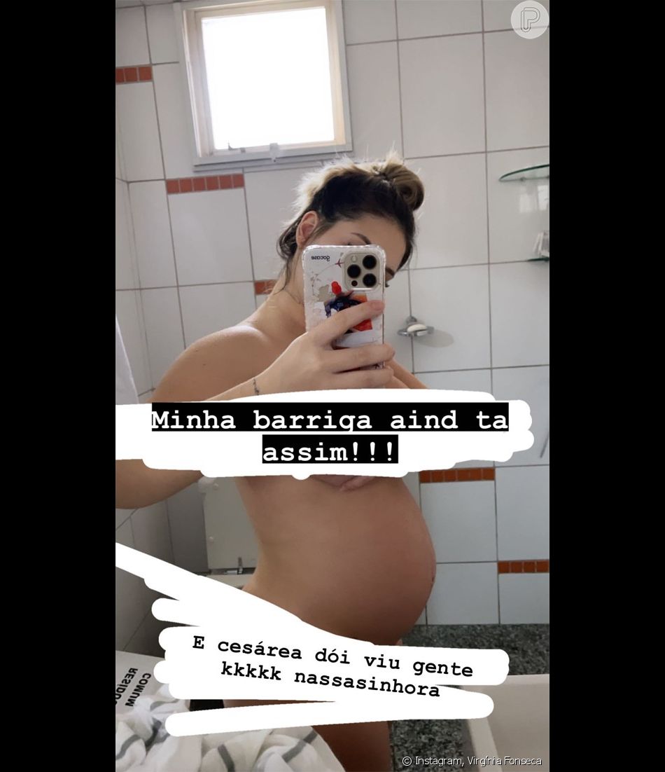 Virgínia Fonseca mostra corpo em foto nua no espelho após dar à luz Minha barriga ainda está