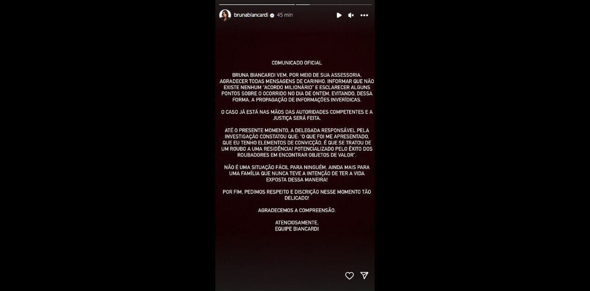 Foto Bruna Biancardi Voltou A Se Pronunciar Em Rede Social Nesta