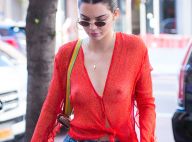 Kendall Jenner deixa seio à mostra ao usar look transparente em Nova York. Fotos