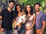 Aline Dias paparica Débora Nascimento em chá de bebê da atriz: 'Família linda'
