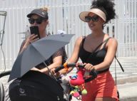 Sheron Menezzes passeia na orla do Rio de Janeiro com amiga e o filho, Benjamin