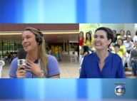 Fernanda Gentil cai em pegadinha de Fátima Bernardes ao vivo: 'Não brinca assim'