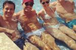 Rodrigo Faro curte piscina em família depois do nascimento da 3ª filha, Helena