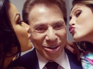 Silvio Santos recebe beijo de Livia Andrade e Helen Ganzarolli: 'Arrasamos!'