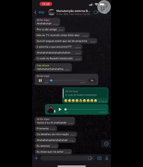 V Deo Rodolffo Divulgou No Twitter Os Prints Da Conversa Onde Gil Do Vigor Afirma Que Viu A