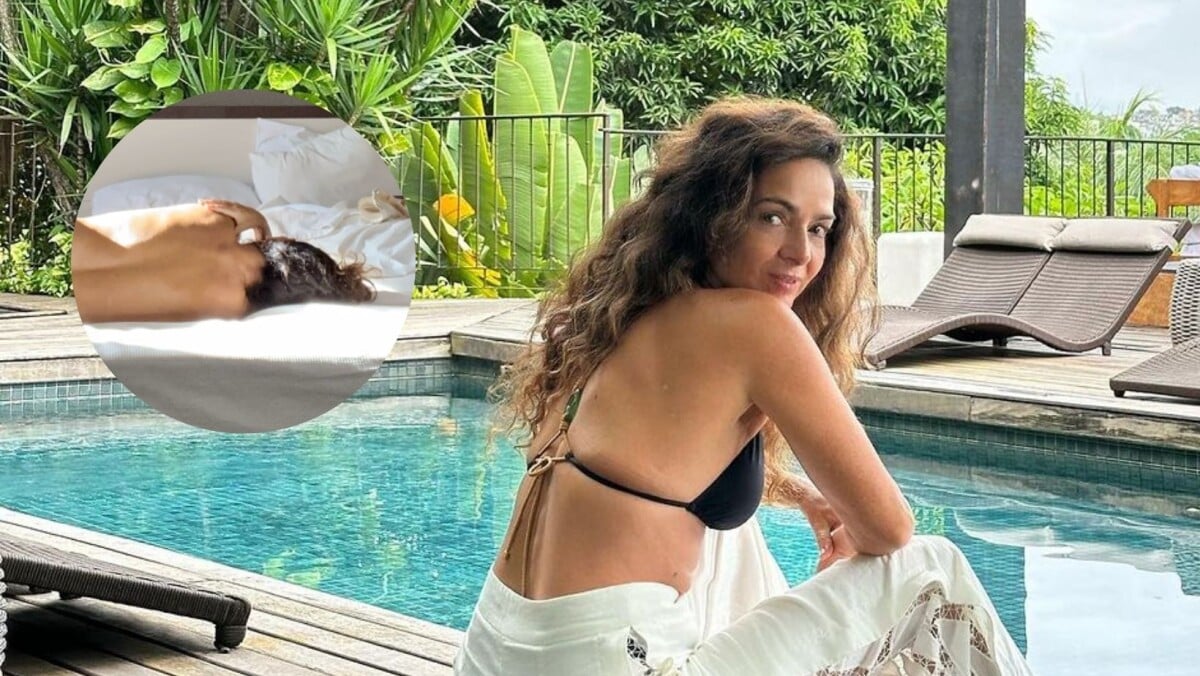 Foto Claudia Ohana faz topless em foto só de calcinha de renda e