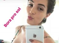 Ex-BBB Aline Gotschalg mostra boa forma de biquíni e brinca: 'Chora que hidrata'