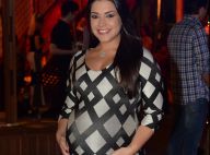 Thais Fersoza, grávida de 8 meses, chama atenção por barrigão em festa. Fotos!