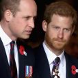 Príncipe William e príncipe Harry no  Anzac Day Service, na Abadia de Westminster, em Londres 