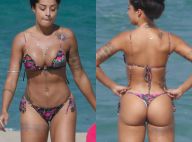 Aline Riscado exibe corpo enxuto em biquíni fio-dental na praia. Veja fotos!