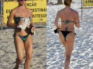 Leticia Spiller, de biquíni, exibe boa forma ao correr na praia da Barra. Fotos!