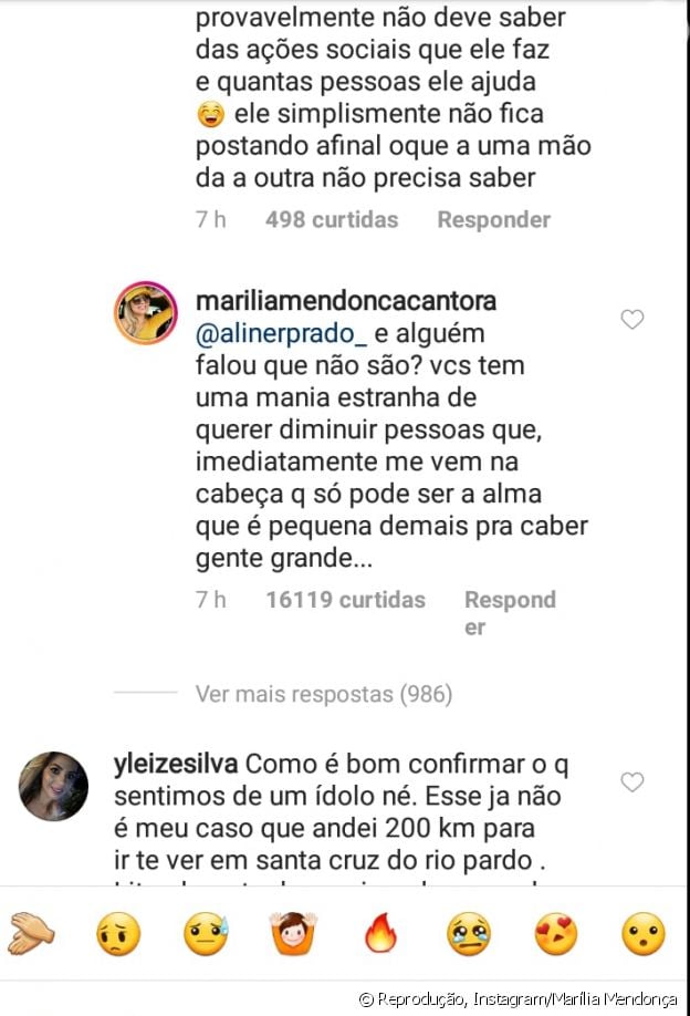 Marília Mendonça rebate internauta que a criticou após chamar Neymar de ídolo: 'Alma pequena'
