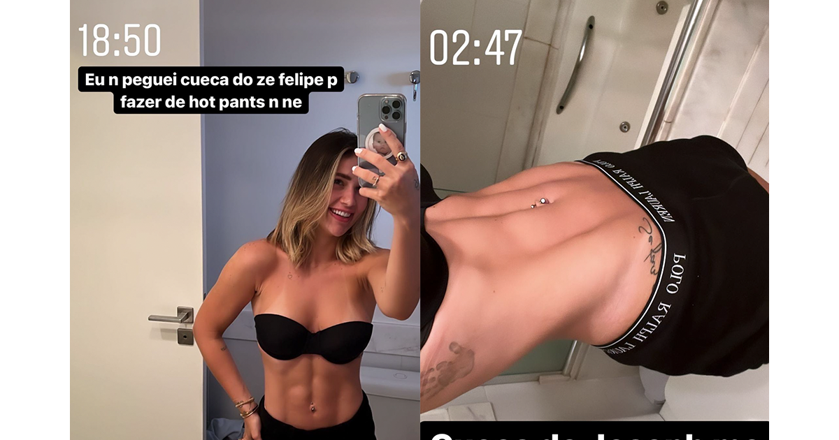 Virgínia Fonseca de calcinha hot pant influencer pega cueca de Zé