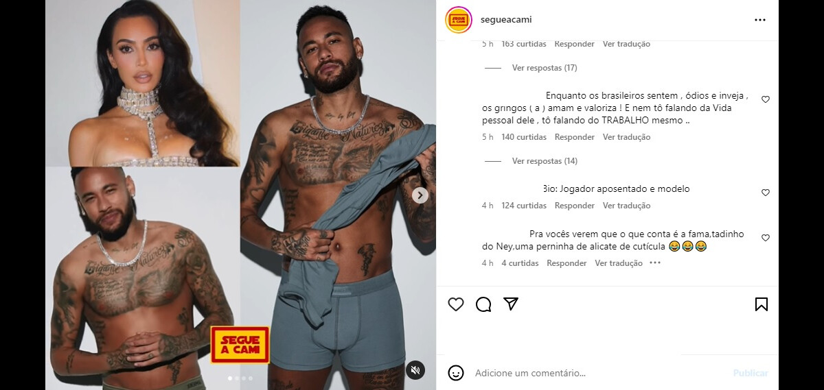 Foto Neymar Estrelou Uma Campanha De Cueca Da Marca De Kim Kardashian