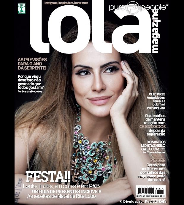 Cleo Pires posa usando maxicolar para a edição de dezembro da revista 'Lola'; a capa foi divulgada em 14 de dezembro de 2012