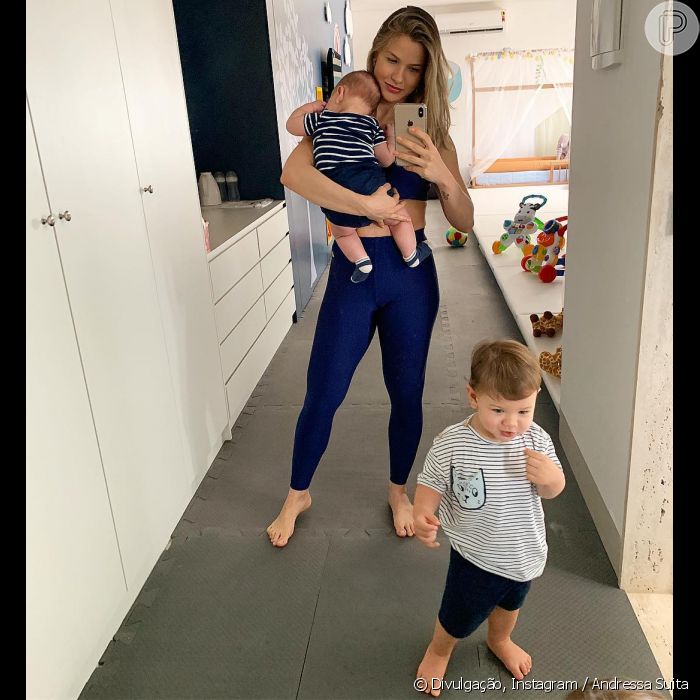 Andressa Suita Posa Os Filhos Gabriel E Samuel Em Foto No