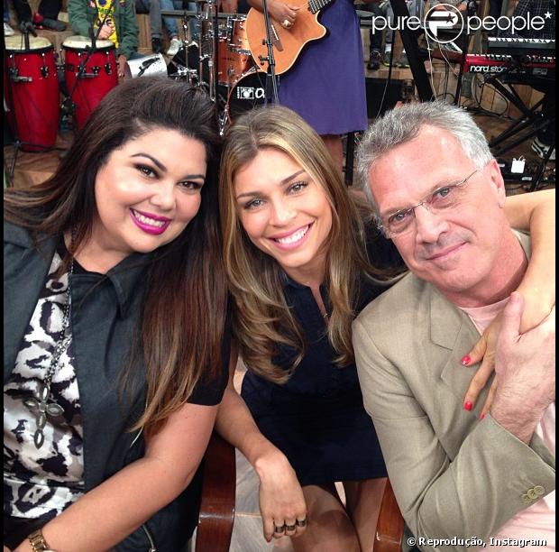 Grazi Massafera publica foto ao lado de Pedro Bial e Fabiana Karla, em 7 de julho de 2013