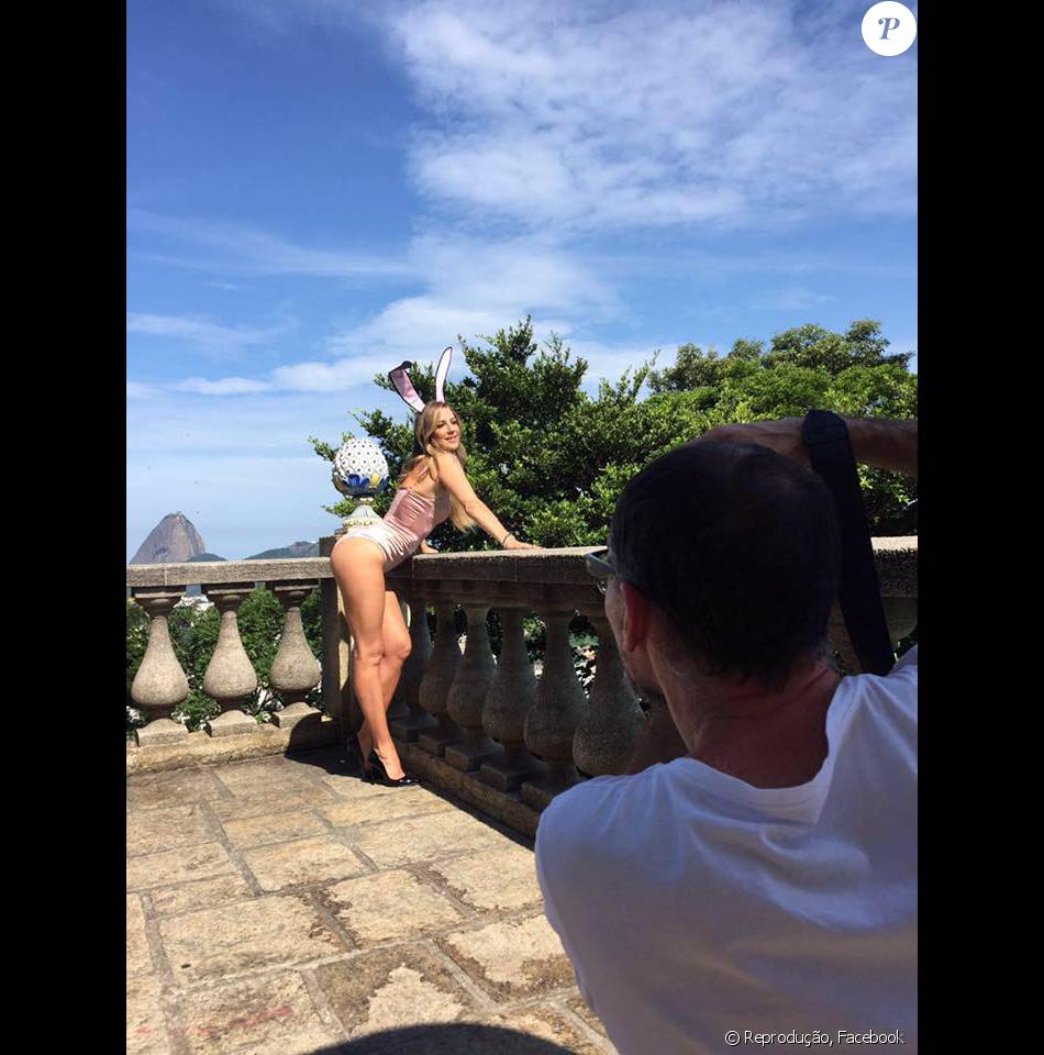 Luana Piovani apareceu de coelhinha nos bastidores da 'Playboy' em um clique divulgado nesta segunda-feira, 7 de março de 2016