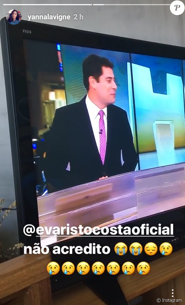 Yanna Lavigne lamentou a saída de Evaristo Costa do 'Jornal Hoje'