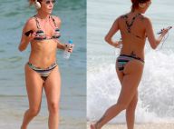 Luiza Possi corre em praia do Rio e mostra boa forma de biquíni. Veja fotos!