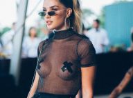 Aline Gotschalg aposta em adesivo nos seios e stylist detalha look: 'Dona de si'