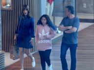 Ana Furtado passeia no shopping ao lado da filha e do marido, Boninho, no Rio