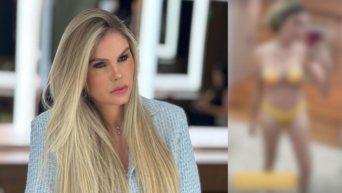 Foto Bárbara Evans mostra resultado de combo de plásticas após 17