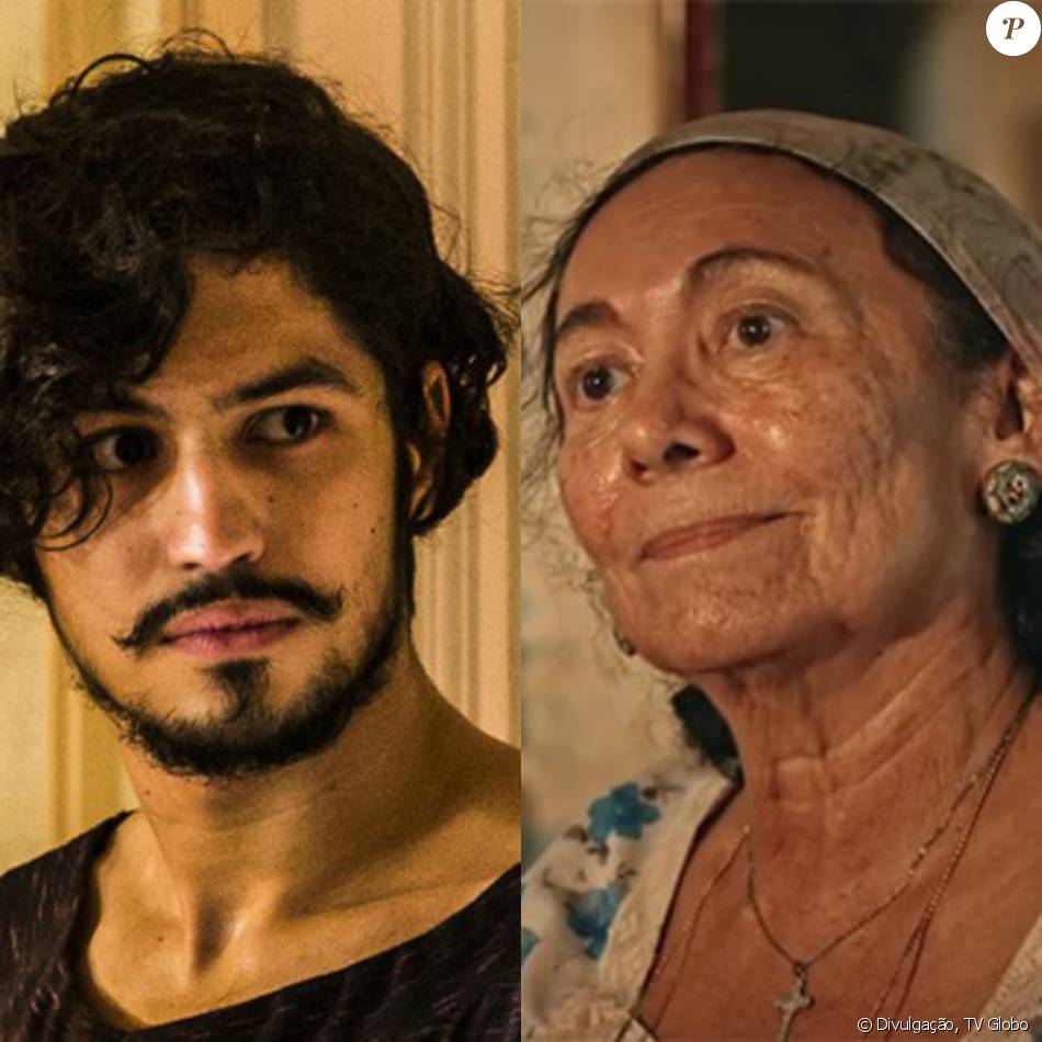 Piedade (Zezita Matos) vê Miguel (Gabriel Leone) e diz que ele 'tem bons olhos', em cena da novela 'Velho Chico', em maio de 2016