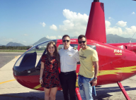 Ex-BBB Matheus passeia de helicóptero com a namorada, Cacau, no RJ. Vídeo!