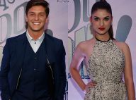 Klebber Toledo e Giovanna Grigio vivem romance e se beijam em festa de novela