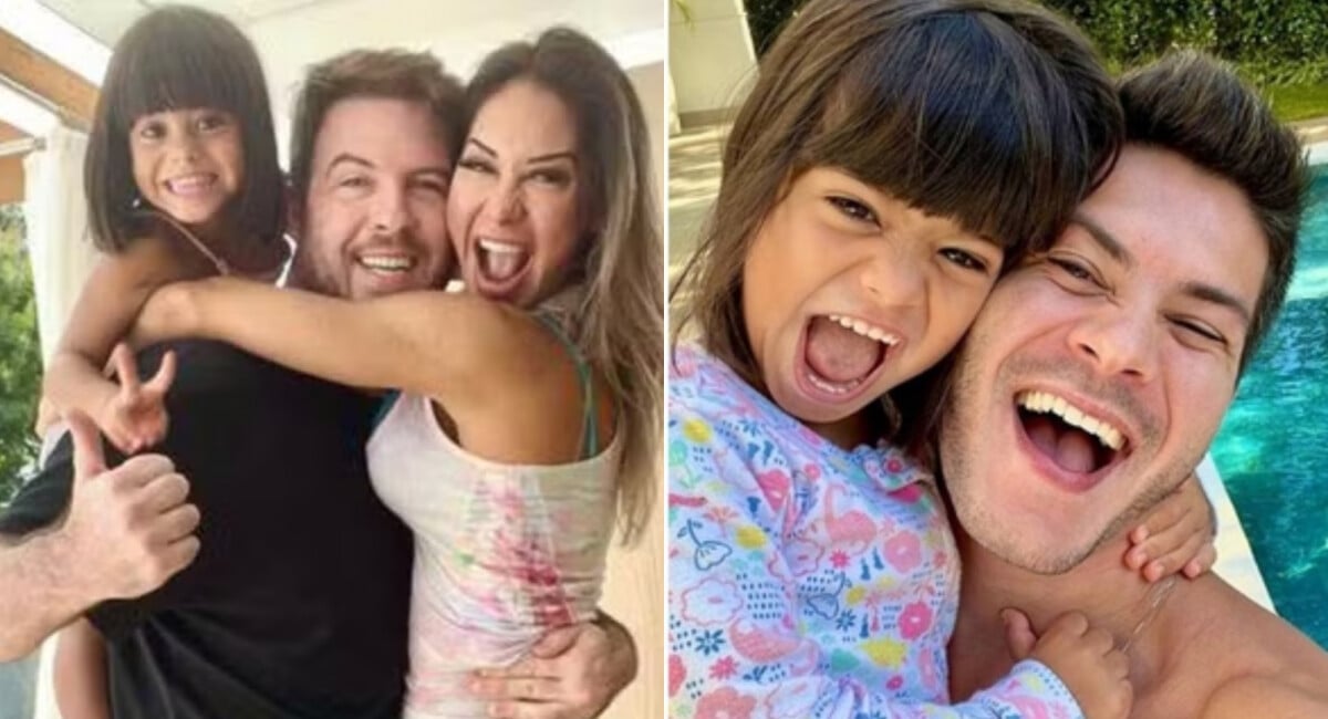 Foto Filha de Maíra Cardi Arthur Aguiar é maquiada por Thiago