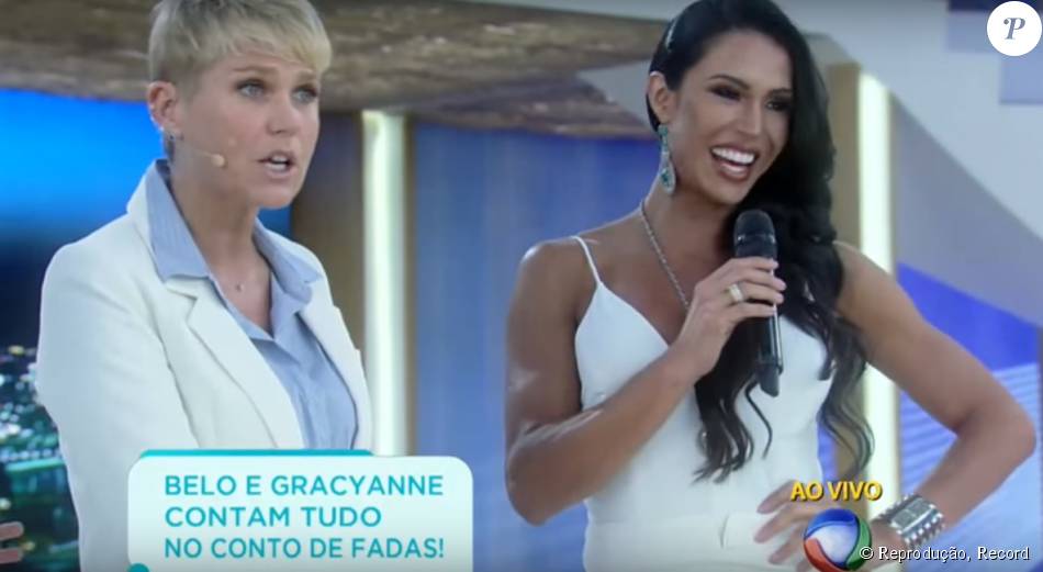 Xuxa ecebeu Belo e Gracyanne Barbosa em seu programa de segunda-feira, 19 de outubro de 2015, na Record
