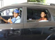 Felipe Simas e a mulher deixam hospital após nascimento da 1ª filha, Maria. Foto