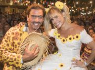 Deborah Secco, com look de noiva, se casa com Henri Castelli em festa junina