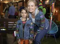 Mãe e filha estilosas! Angélica e Eva combinam jaqueta bordada em festa infantil