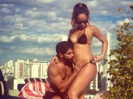 Sabrina Sato, grávida e de biquíni, ganha beijo de Duda Nagle na barriga. Foto!