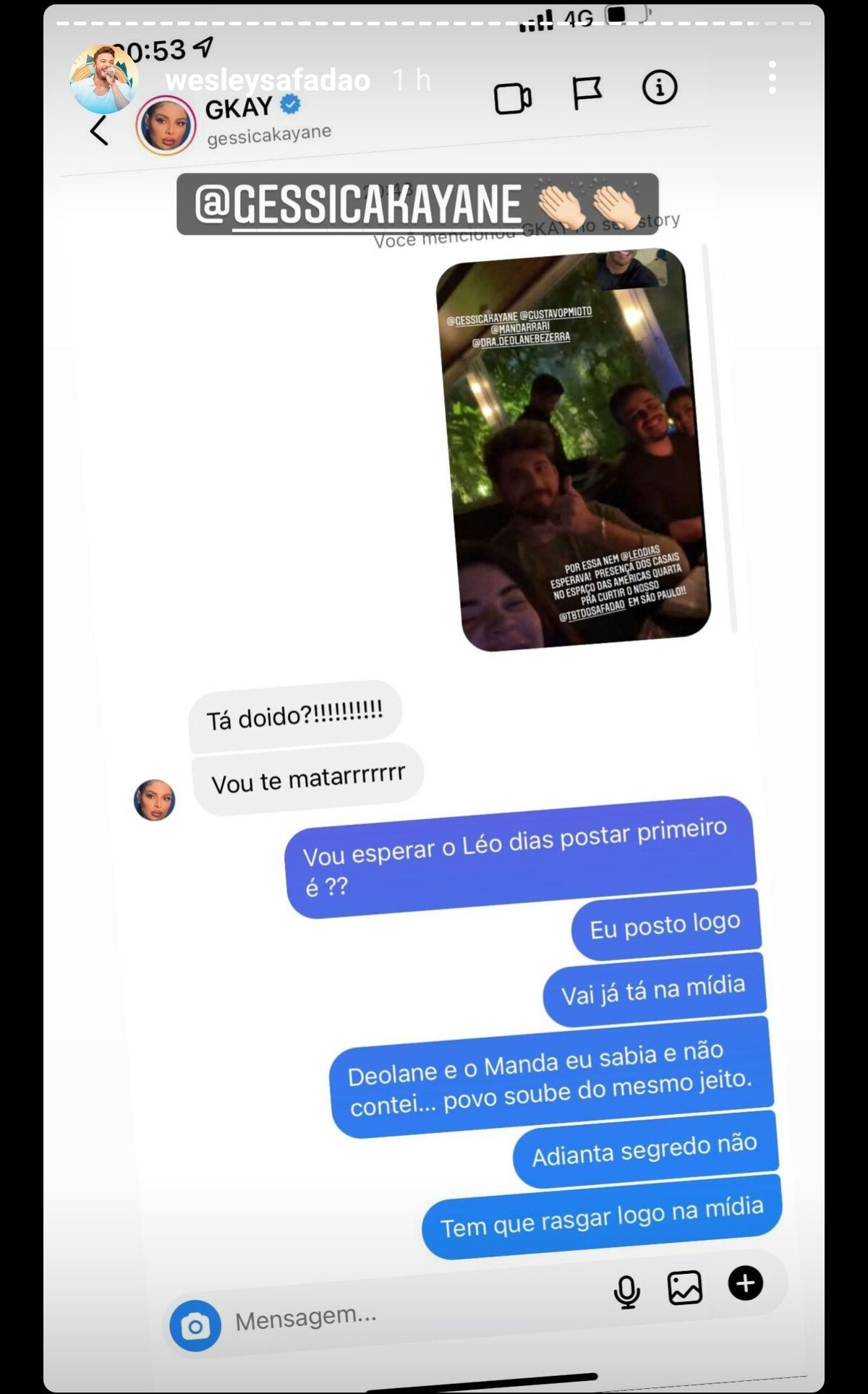 Foto Wesley Safadão justificou exposição de Gkay e Gustavo Mioto