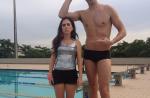Tatá Werneck faz piada da diferença de altura com o ex-nadador Gustavo Borges