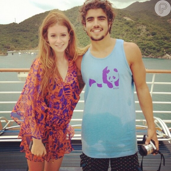Ao lado de Caio Castro, com quem curtia a viagem ao Caribe, Marina conseguiu mais de 20 mil curtidas pela primeira vez em seu Instagram