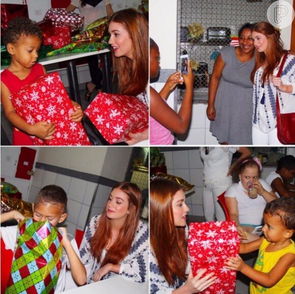 Marina Ruy Barbosa comprou, embalou e entregou presentes para crianças carentes no Natal de 2015