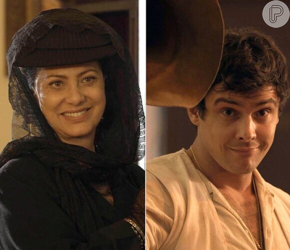 Anastácia (Eliane Giardini) e Candinho (Sergio Guizé) já se cruzaram na igreja, na novela 'Êta Mundo Bom!'