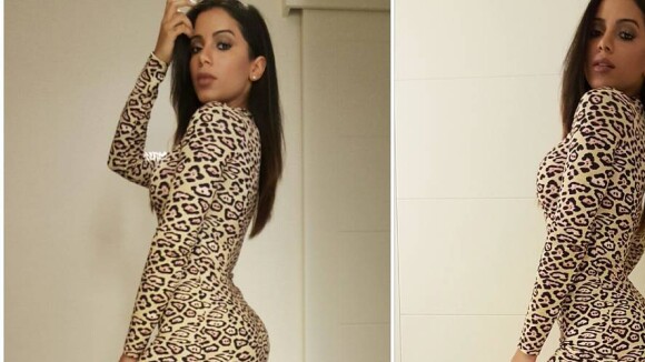 Anitta mostra bumbum avantajado com vestido de oncinha de R$ 7 mil nos EUA