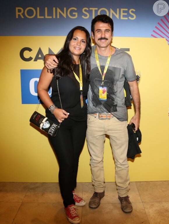 Eriberto Leão e a mulher, Andrea Leal, marcaram presença no show dos Rolling Stones