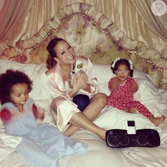Mariah Carey é mãe dos gêmeos, Moroccan e Monroe, de 2 anos