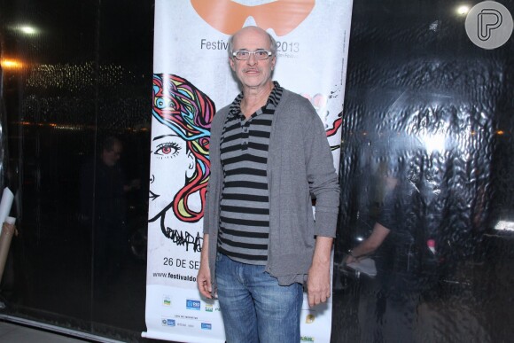 Marcos Caruso estava entre os famosos que prestigiaram a exibição do filme 'Minutos atrás', que participa da mostra competitiva Premiére Brasil