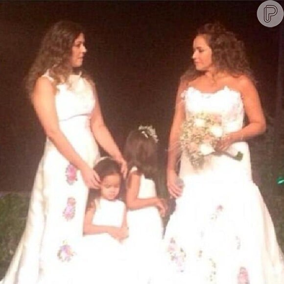 Ana Isabel e Ana Alice, filhas adotivas de Daniela Mercury, são as damas de honra do casamento da cantora com Malu Verçosa