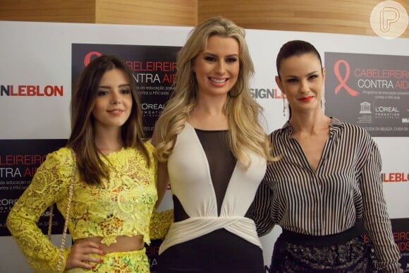 Giovanna Lancellotti, Fernanda Keula e Carolina Kasting prestigiam o lançamento do calendário Cabeleireiros Contra a Aids